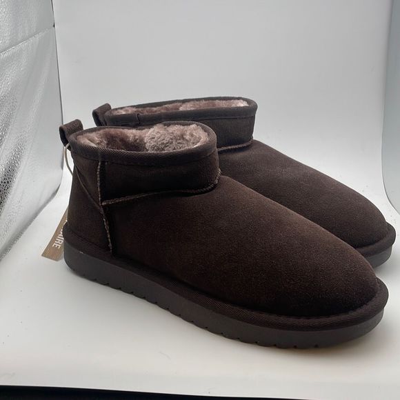 CUSHIONAIRE Women's COZY pull on boot +Memory Foam SIZE 8.5 CHOCOLATE - Picture 1 of 7